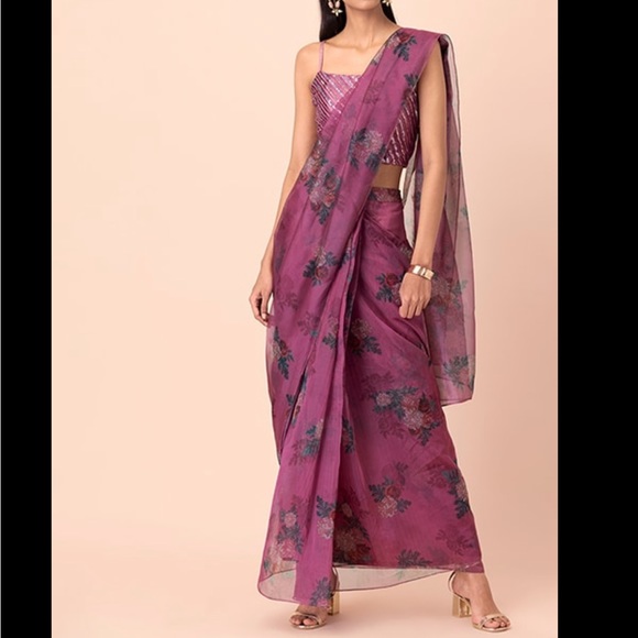 Elegant Purple Floral Women's Dress - Picture 3 of 6